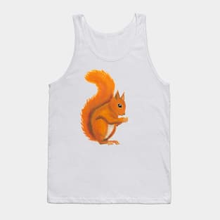 Red Squirell Watercolor Gouache Pattern Tank Top